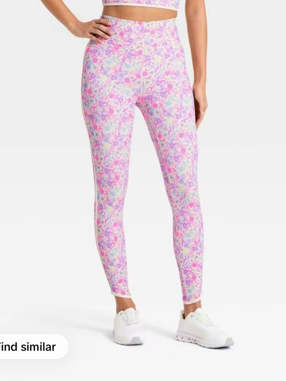 JoyLab Women’s High-rise Pipped Leggings- Pink Floral